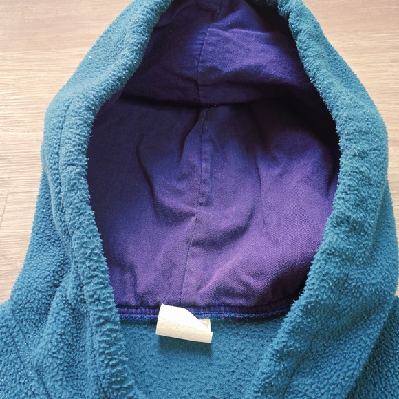 Vintage Unisex Teal Adidas Adventure Fleece Zip Up Hoodie - Picture 9 of 16